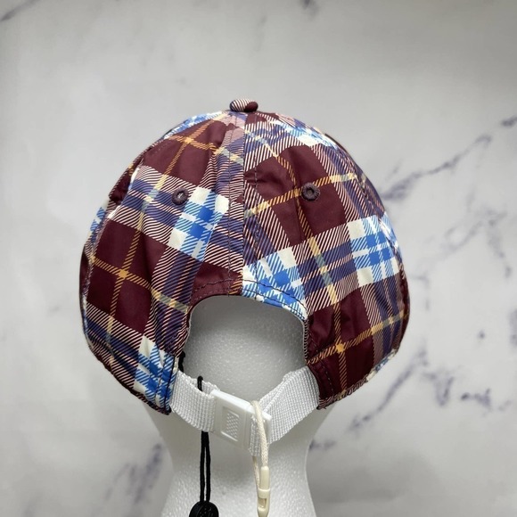 Rag & Bone | Addison Plaid Maroon & Blue Baseball Cap - Picture 5 of 12